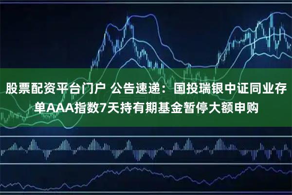 股票配资平台门户 公告速递:国投瑞银中证同业存单AAA指数7天持有期基金暂停大额申购