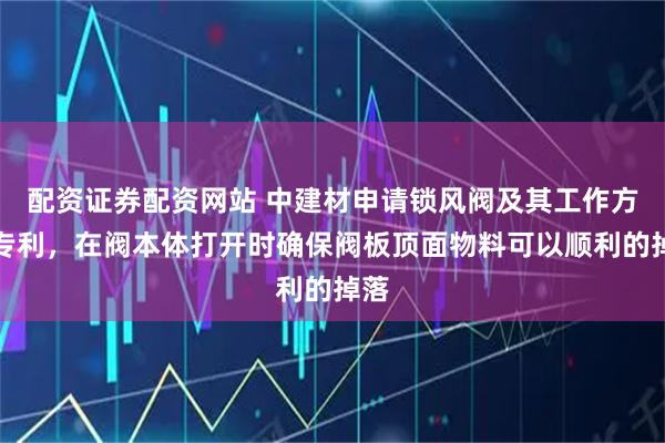 配资证券配资网站 中建材申请锁风阀及其工作方法专利，在阀本体打开时确保阀板顶面物料可以顺利的掉落
